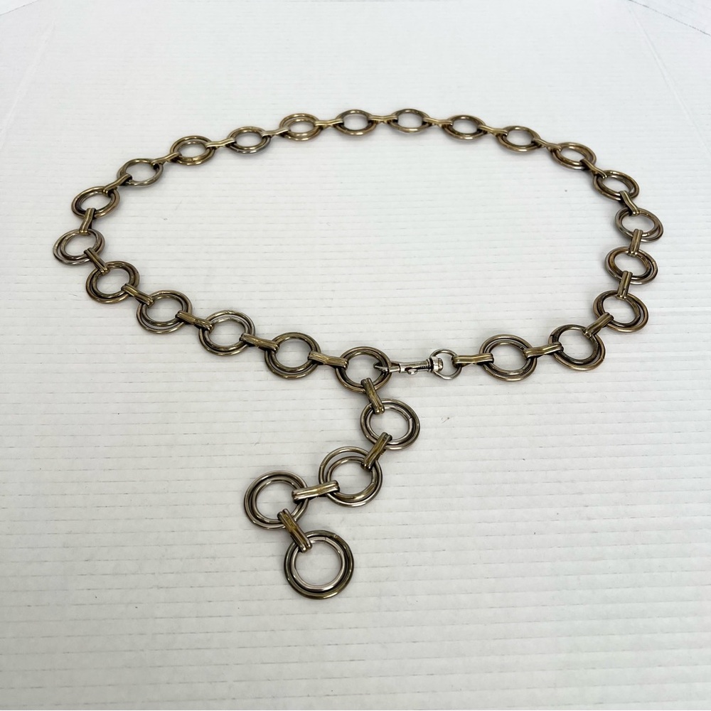 VTG Gold Distressed O-Ring Link Chain Belt – Mod Geometric Boho Y2K Festival